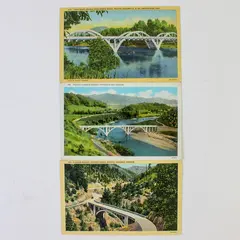 Lot Of 3 Pacific Highway Bridges Oregon Color Postcards Umpqua Rogue Canyon Crk