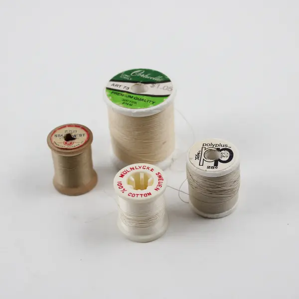 Lot of 4 Off White Sewing Thread Spools Assorted Shades for Quilting
