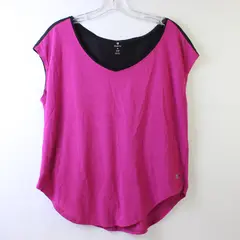 Apana Women's M Purple Mesh Racer Back Yoga/Workout Cap Sleeve Top