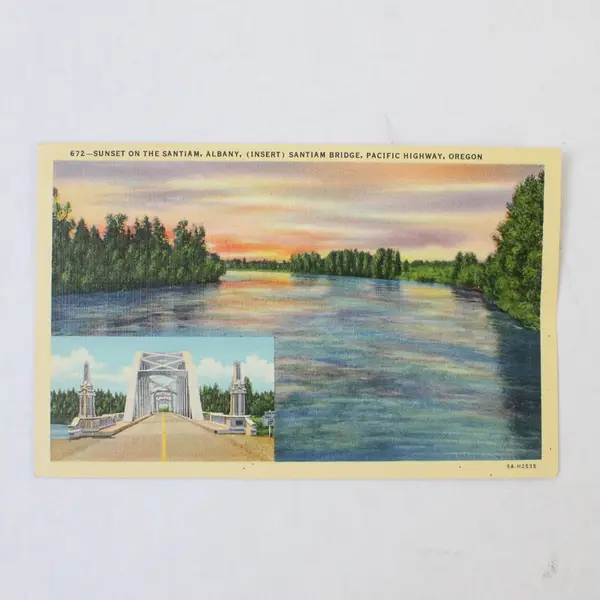 Lot Of 2 Pacific Highway Bridges Oregon Color Postcards Santiam Albany Salem