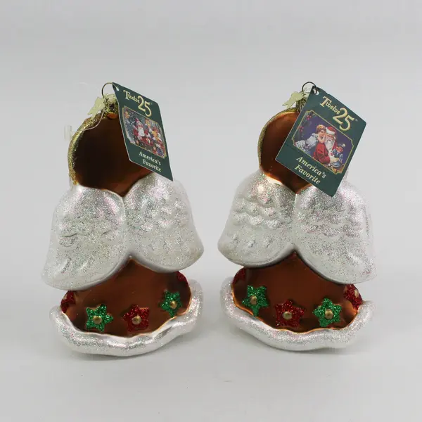 Lot of 2 Twelve 25 Glass Gingerbread Angel Cookie Ornament