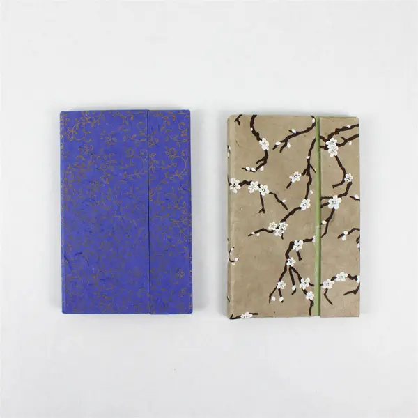 Lot of 2 Handcrafted Blank Books for Journaling Diaries Tri-Fold Hardcover Good
