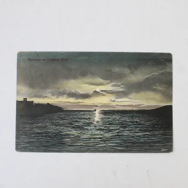 Lot Of 2 Columbia River Oregon Color Litho Postcards Sunset Moonlight