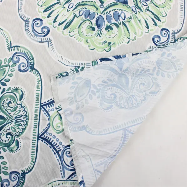 Victoria Classics Blue and Green Floral Pattern Square Tablecloth 70" x 70"