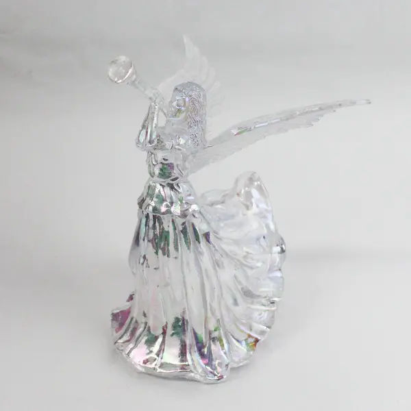 Vintage 1990 Silvestri Angel Acrylic Christmas Tree Topper 9.75 Inch W/Box