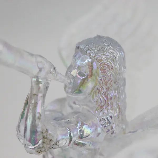 Vintage 1990 Silvestri Angel Acrylic Christmas Tree Topper 9.75 Inch W/Box