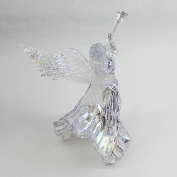 Vintage 1990 Silvestri Angel Acrylic Christmas Tree Topper 9.75 Inch W/Box