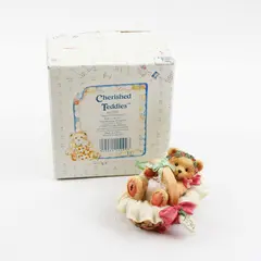 Cherished Teddies By Enesco "Beary Christmas" 1994 Baby In Basket 617253