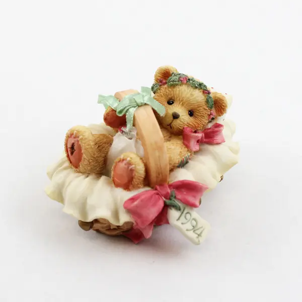 Cherished Teddies By Enesco "Beary Christmas" 1994 Baby In Basket 617253