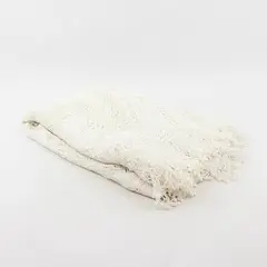 Vintage White Crochet Rectangular Tablecloth 40" x 80" FLAWED