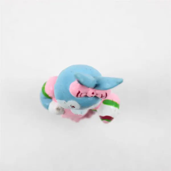 Vintage Hard Plastic 3" Female Bunny Figurine Holding Easter Egg