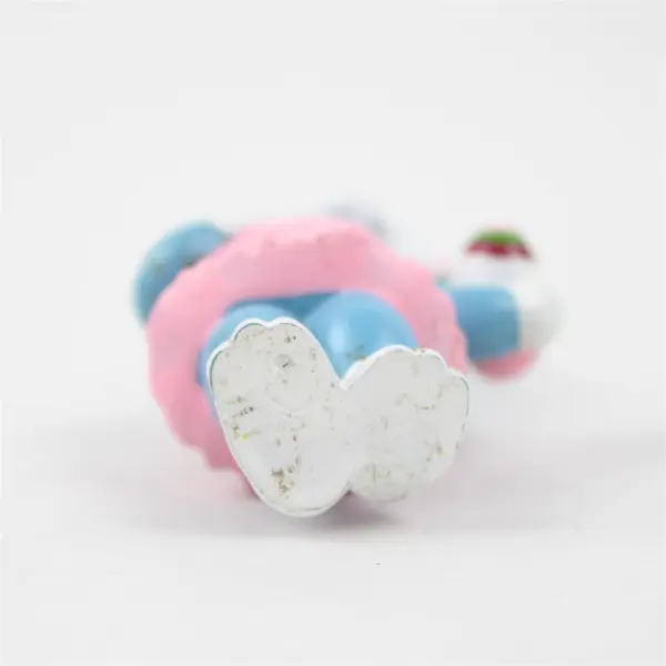 Vintage Hard Plastic 3" Female Bunny Figurine Holding Easter Egg