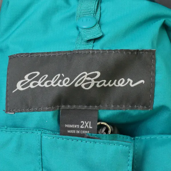 Eddie Bauer Women's 2XL Teal/Gray Weather Edge Softshell Packable Hood Jacket