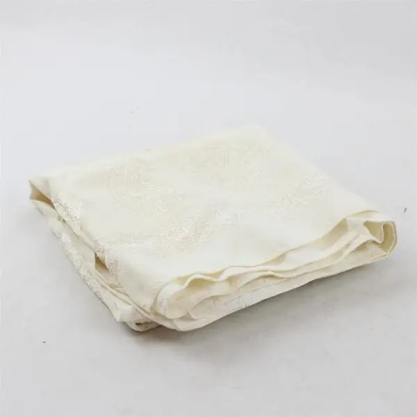 Vintage White Embroidered Square Tablecloth 36" x 36" FLAWED