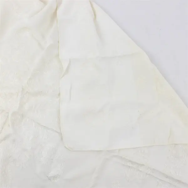 Vintage White Embroidered Square Tablecloth 36" x 36" FLAWED