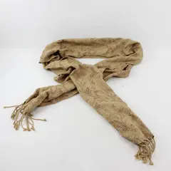 Xochi Beige and Gray Floral Design Fringed Boho Table Runner 15" x 90"