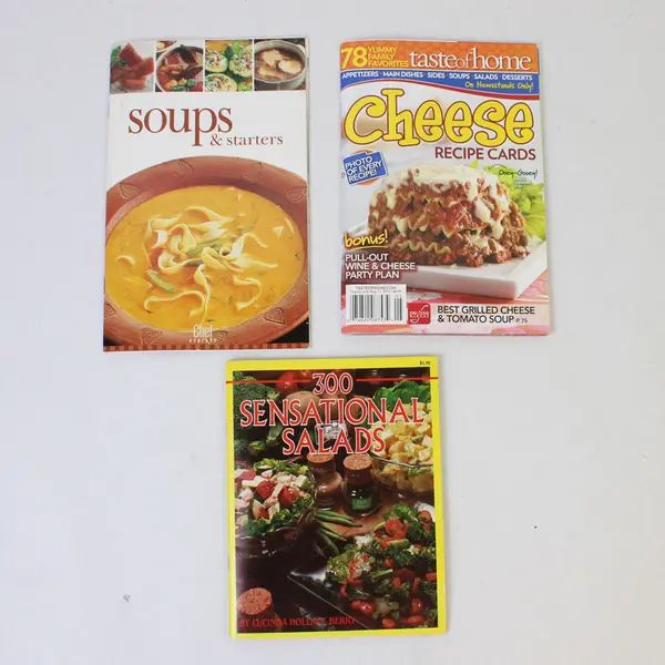 Lot Of 3 Recipe Booklets Salads Soups and Cheese Paperback Good
