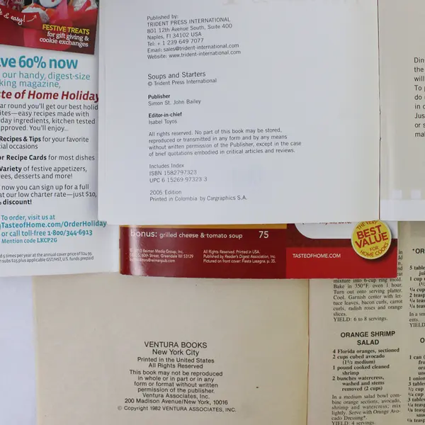 Lot Of 3 Recipe Booklets Salads Soups and Cheese Paperback Good