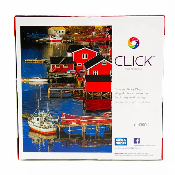 Norwegian Fishing Village 500 pc Jigsaw Puzzle, Complete