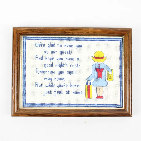 Framed Hand Stitched Cross Stitch Poem Ready to Hang 6x8