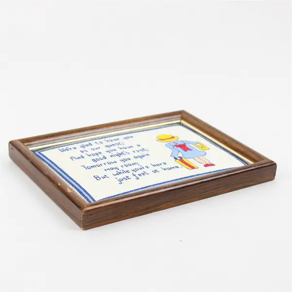 Framed Hand Stitched Cross Stitch Poem Ready to Hang 6x8