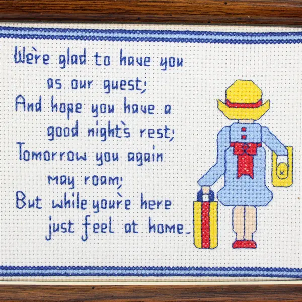 Framed Hand Stitched Cross Stitch Poem Ready to Hang 6x8