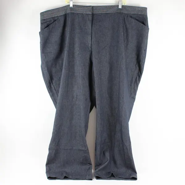 Maggie Barnes Women's 32W Plus Size Dark Wash Stretch Blue Jean Dress Pants