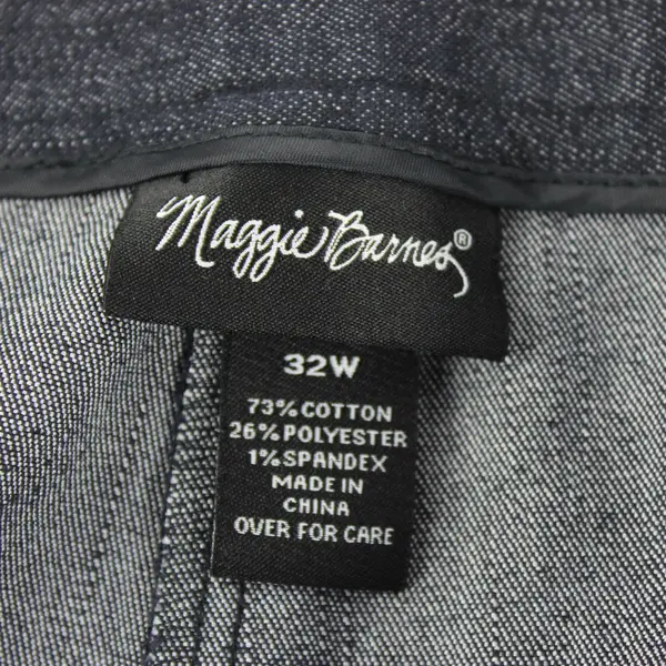 Maggie Barnes Women's 32W Plus Size Dark Wash Stretch Blue Jean Dress Pants