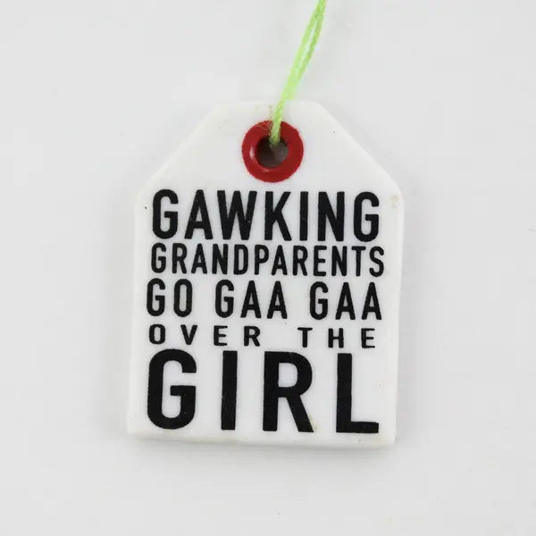 Lot of 2 Gawking Grandparents Go Gaa Gaa Over The Girl Ornaments