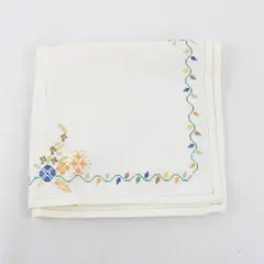 Vintage Cross Stitch Embroidered Table Runner 19" x 42" FLAWED