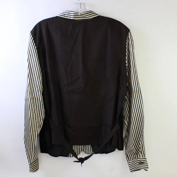 VTG Orare Women's L Multicolor Mix Material Button Up Collared Long Sleeve Shirt