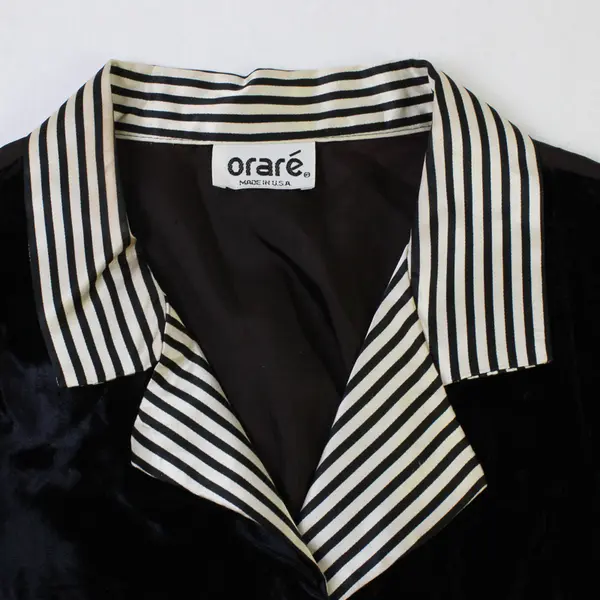 VTG Orare Women's L Multicolor Mix Material Button Up Collared Long Sleeve Shirt