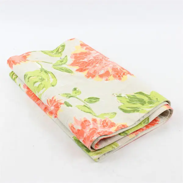 Envogue Orange Green and Beige Spring Summer Table Runner 14" x 70"