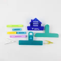 Lot of 10 Assorted Reusable Kitchen Bag Clips Sealers for Pantry