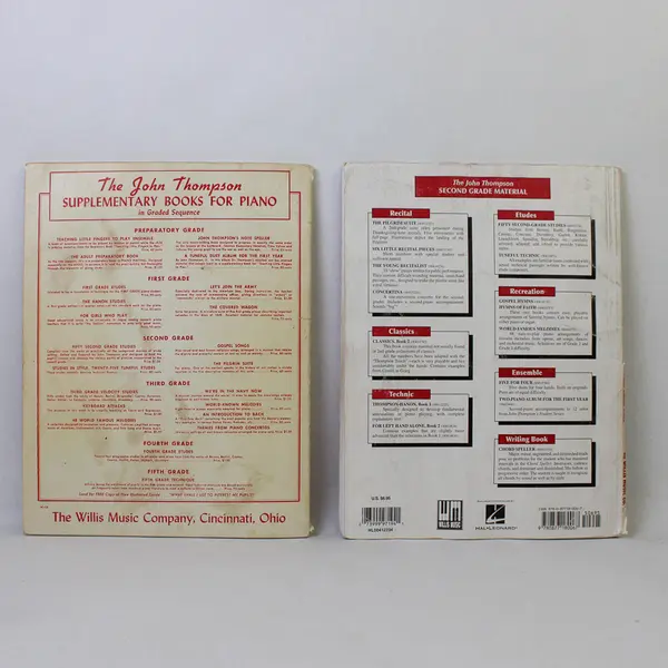 Lot of 2 Vintage John Thompson's Modern Course For the Piano 2nd & 4th Grade