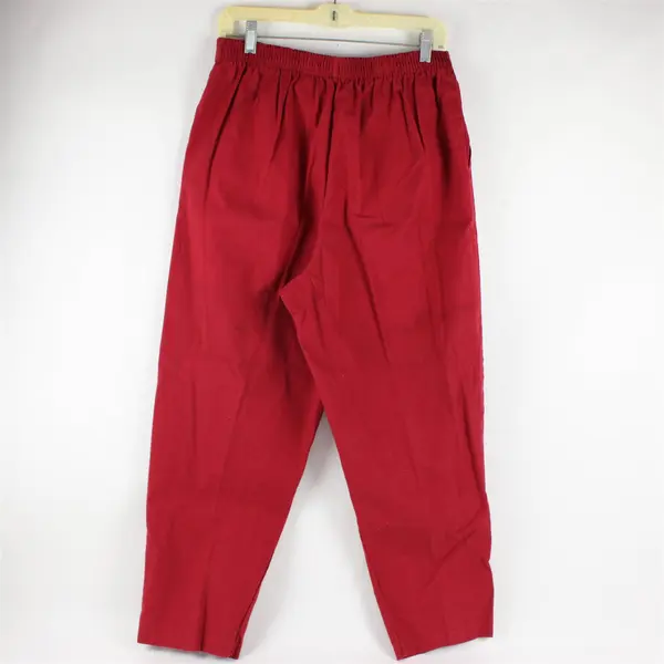 Vintage The Season Ticket Women's 30x26 Red Elastic Waist Pull On Pleated Pants
