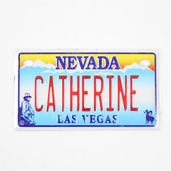 Catherine Las Vegas NV Souvenir Mini Bike License Plate Monogram 2.25x4