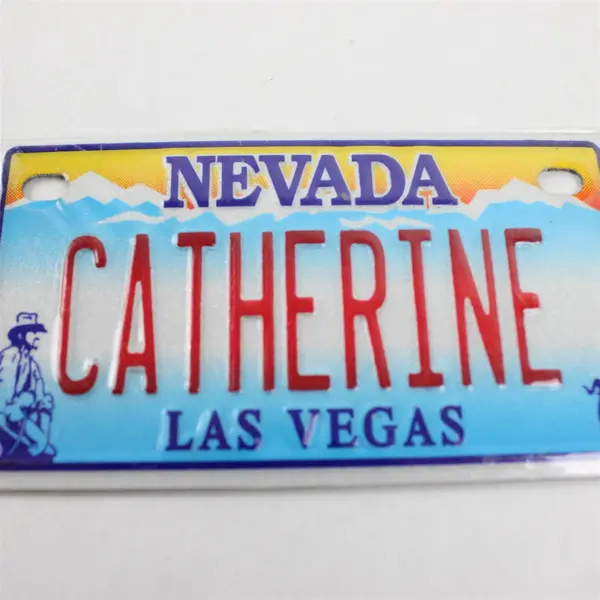 Catherine Las Vegas NV Souvenir Mini Bike License Plate Monogram 2.25x4