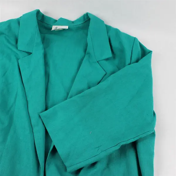VTG Joanna Women's 24W Teal 3/4 Sleeve Open Front Blazer