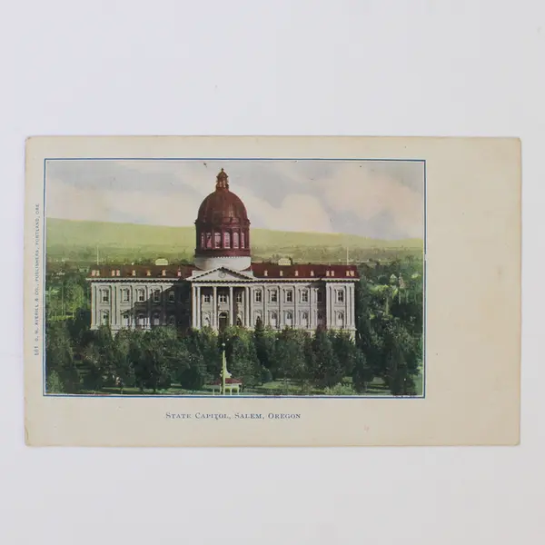 Lot Of 2 Salem Oregon Colorized Litho Postcards State Capitol State Asylum
