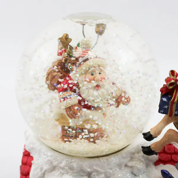 Festivities By Enesco 2001 Fa-La-La Santa With Reindeer Musical Waterball 463058