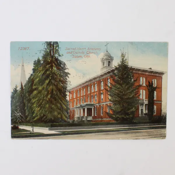 Lot Of 2 Salem Oregon Color Litho Postcards Deaf School Sacred Heart Academy 