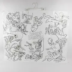 Vintage 1974 Bugs Bunny Coloring Tablecloth Retro Collectible