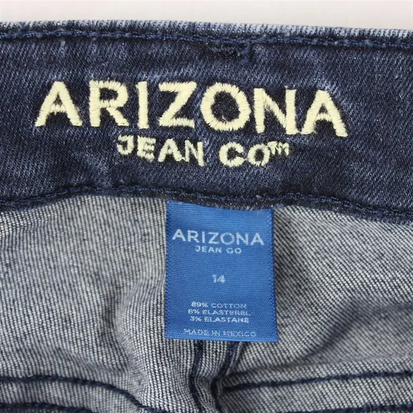 Arizona Jean Co Women's 14 Dark Wash Stretch Distressed Skinny Jeans