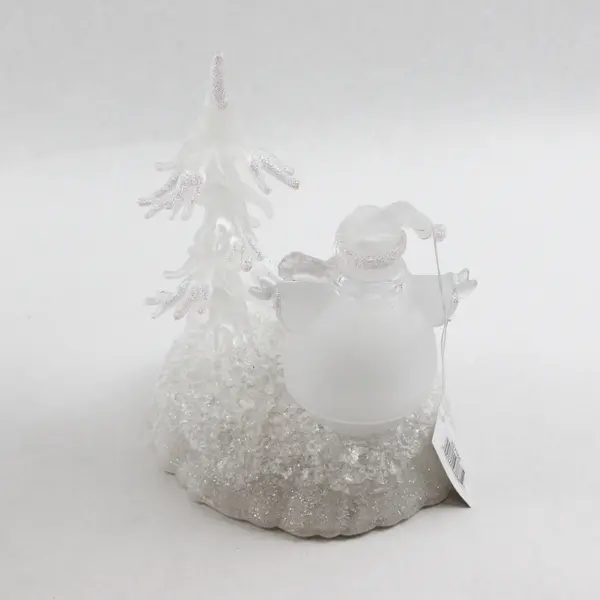 Enesco 2004 Twinkling Christmas Lighted Snowman/Tree Figurine 827165 Tested