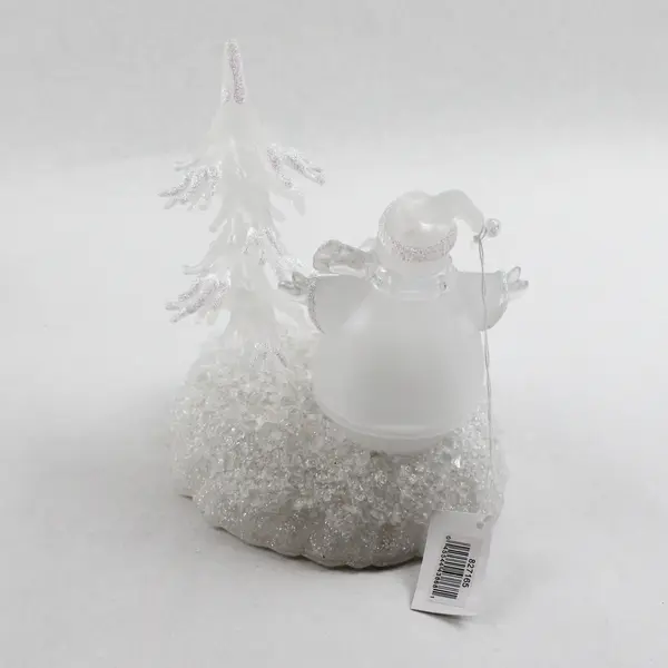 Enesco 2004 Twinkling Christmas Lighted Snowman/Tree Figurine 827165 Mild Damage