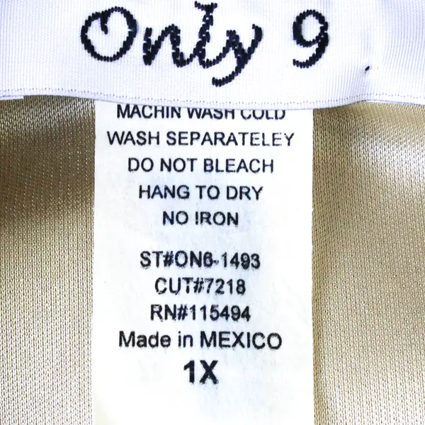 Vtg Only 9 Women's 1X Gold Glitter Short Sleeve Open Front Collared Cardigan