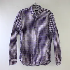 J. Crew Purple Gingham Slim Fit Long-Sleeved Button-Down Men's Small FLAW