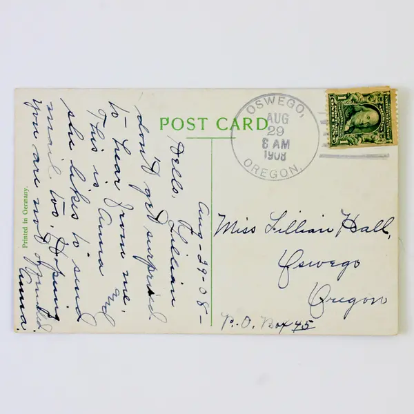 Portland Oregon Soldiers Monument Color Litho Postcard 1908 Oswego Postmark