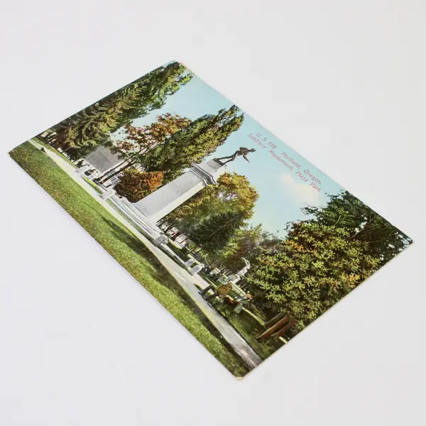 Portland Oregon Soldiers Monument Color Litho Postcard 1908 Oswego Postmark